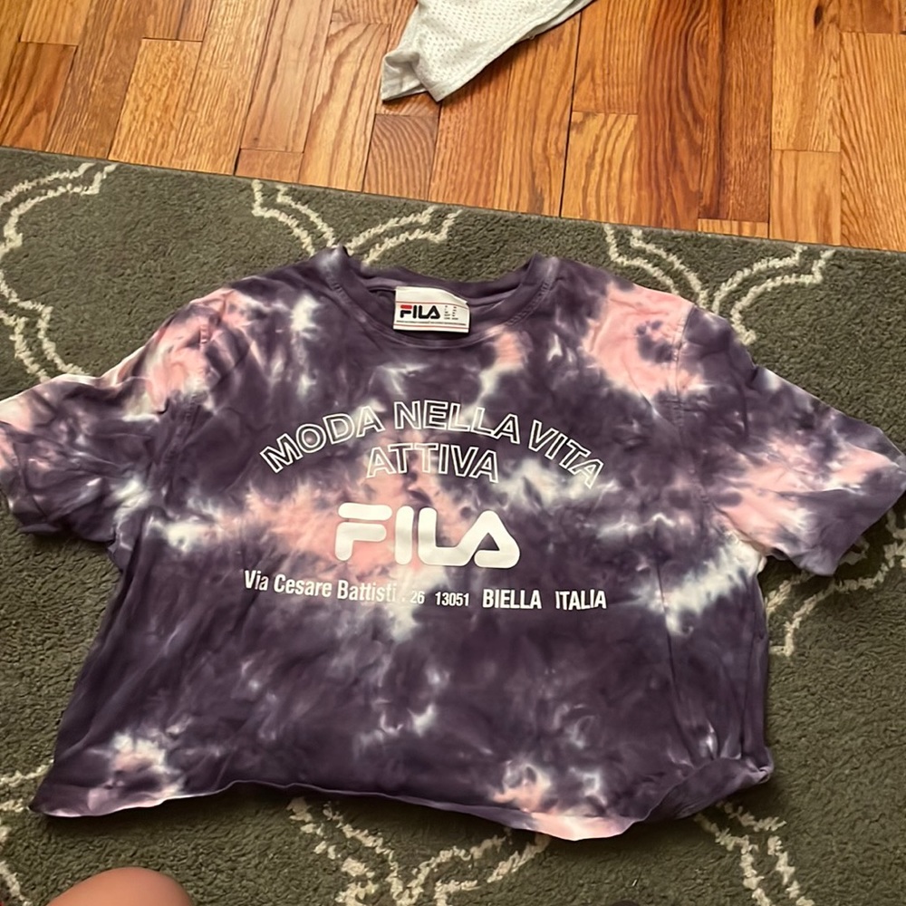 FILA tie dye cropped shirt